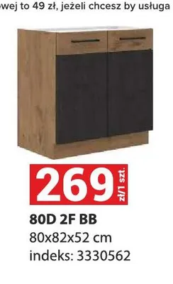 Szafka kuchenna 80D 2F BB promocja w Merkury Market