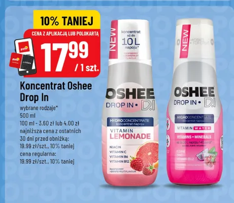 Koncentrat Oshee Drop In Vitamin Water Dragonfruit promocja w POLOmarket