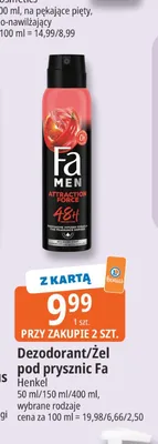 Dezodorant Fa Men Attraction Force promocja w Leclerc