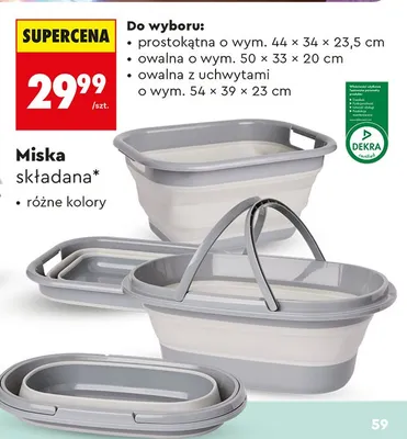 Miska składana, różne kolory i rodzaje promocja w Biedronka