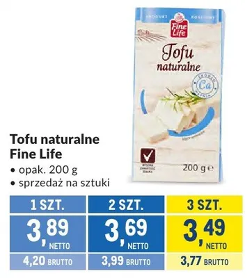 Tofu naturalne Fine Life promocja w Makro