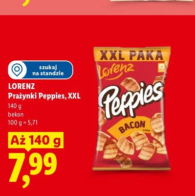 Prażynki Lorenz Peppies XXL bekon promocja w Lidl