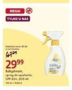 Spray do opalania dla dzieci Babydream SPF 50+ promocja w Rossmann