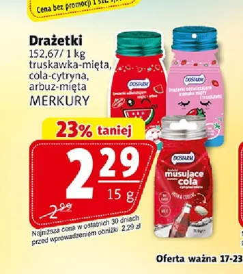 Drażetki truskawka-mięta Merkury promocja w Prim Market