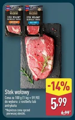 Stek wołowy promocja w Aldi