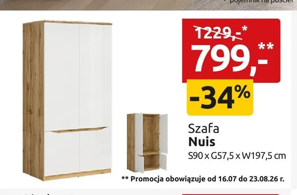 Szafa Nuis promocja w Black Red White