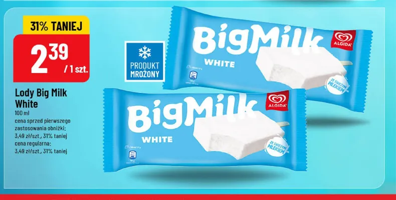 Lody Big Milk White promocja w POLOmarket