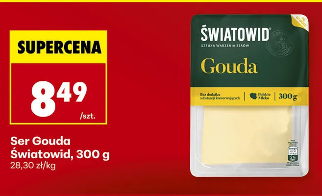 Ser gouda w plastrach Światowid promocja w Biedronka