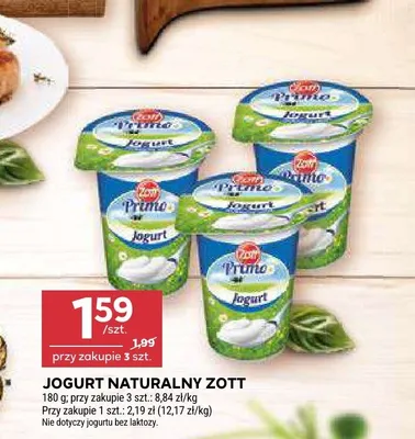 Jogurt naturalny Zott promocja w Stokrotka