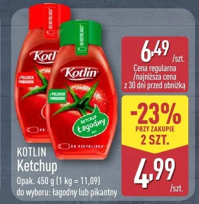 Ketchup łagodny lub pikantny promocja w Aldi