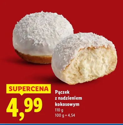 Pączek z nadzieniem kokosowym promocja w Lidl