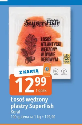 Łosoś wędzony plastry SuperFish promocja w Leclerc
