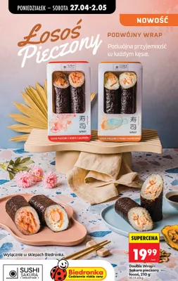 Double Wrap pieczony łosoś, tykwa, słonecznik promocja w Biedronka