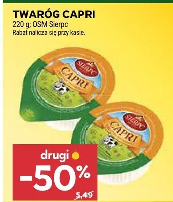 Twaróg Capri OSM Sierpc promocja w Stokrotka