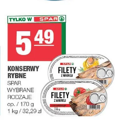 Konserwy rybne SPAR promocja w SPAR
