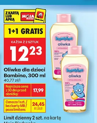 Oliwka dla dzieci Bambino 300ml promocja w Biedronka