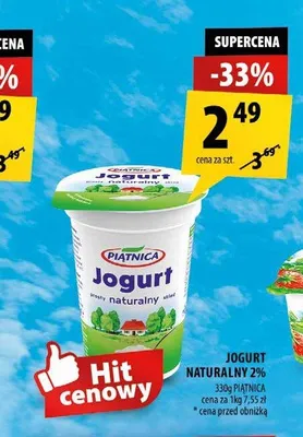 Jogurt naturalny Piątnica promocja w Arhelan