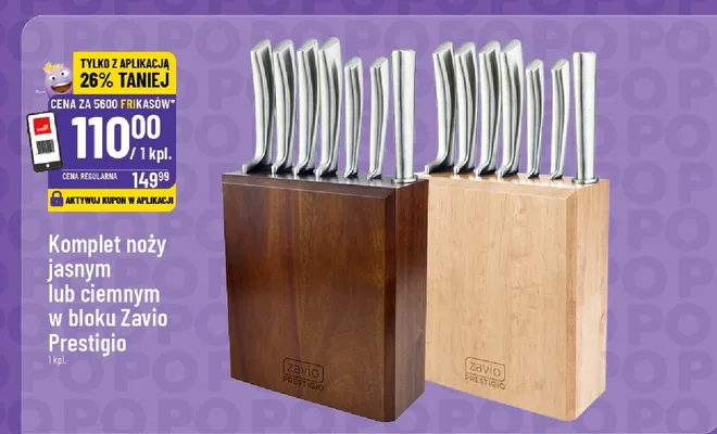 Komplet noży jasnym lub ciemnym w bloku Prestigio promocja w POLOmarket