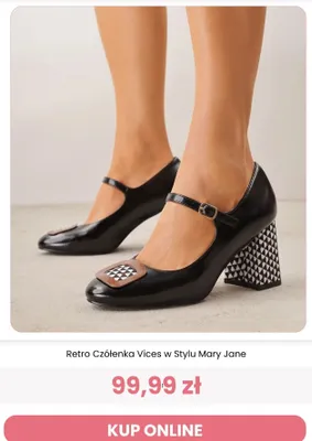Czółenka damskie Vices Retro w stylu Mary Jane promocja w Renee