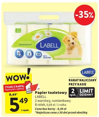 Papier toaletowy 2 warstwowy rumiankowy promocja w Intermarche