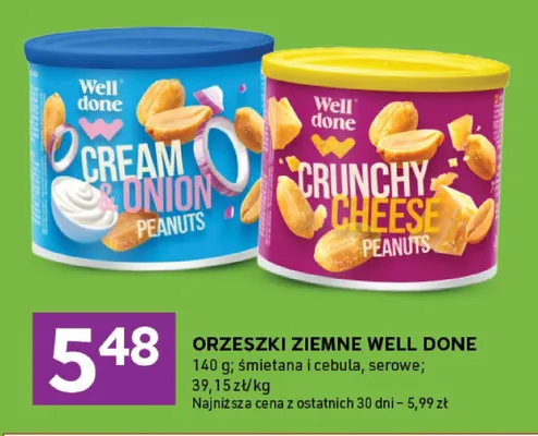 Orzeszki ziemne Well Done Cream & Onion promocja w Stokrotka