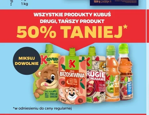 Mus Kubuś Drugie Śniadanie Malina Kasza Manna promocja w Netto