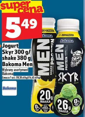 Jogurt Skyr 300 g / shake 380 g Bakoma Men promocja w TOPAZ