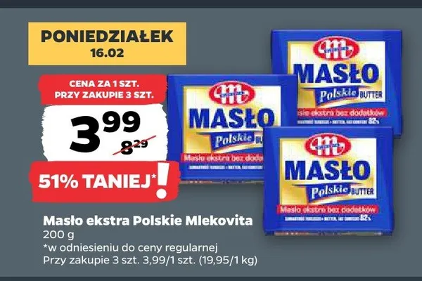 Masło ekstra Polskie promocja w Netto