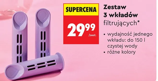Zestaw 3 wkładów filtrujących promocja w Biedronka