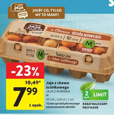 Jaja z chowu ściółkowego Jaja z Kurnika promocja w Intermarche