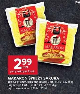 Makaron świeży Sakura promocja w Stokrotka