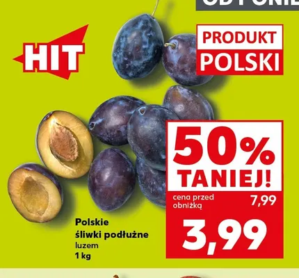 Śliwki podłużne polskie promocja w Kaufland