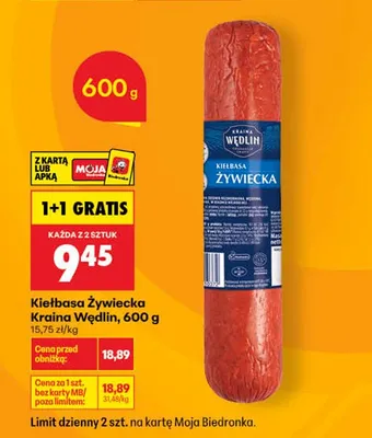 Kiełbasa Żywiecka Kraina Wędlin promocja w Biedronka