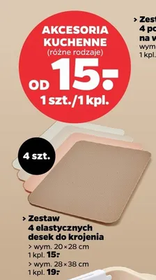 Zestaw 4 desek do krojenia 28×38 cm promocja w Netto