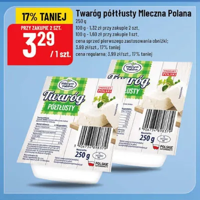 Twaróg półtłusty Mleczna Polana promocja w POLOmarket