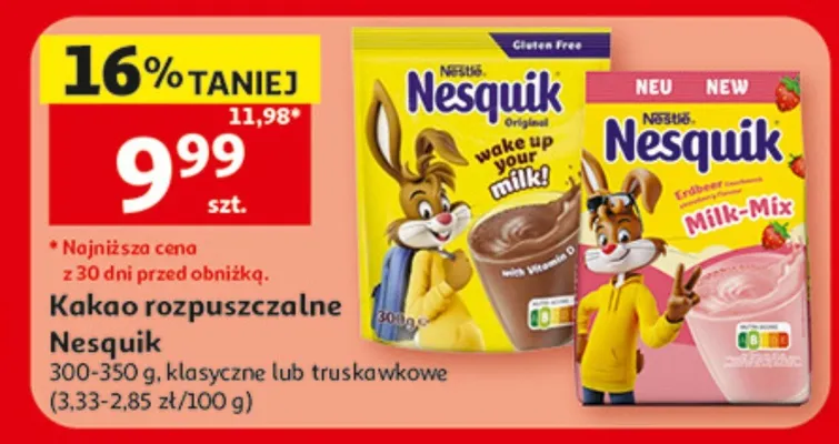 Kakao rozpuszczalne Nesquik Original promocja w Auchan