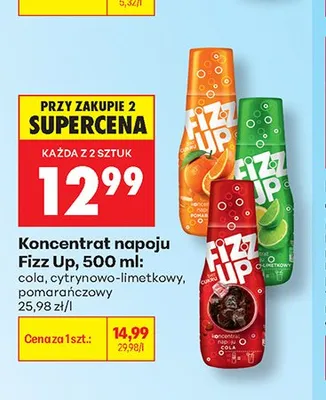 Koncentrat napoju Fizz Up cytrynowo-limetkowy promocja w Biedronka