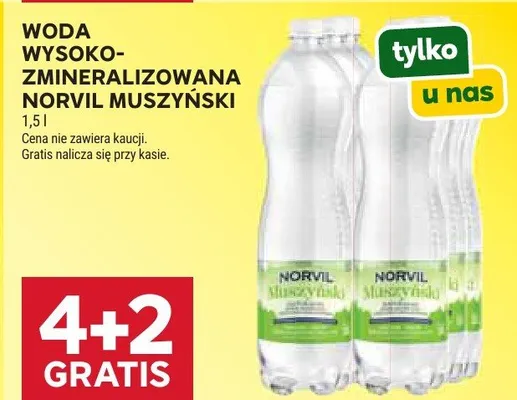 Woda wysoko-zmineralizowana muszyński promocja w Stokrotka