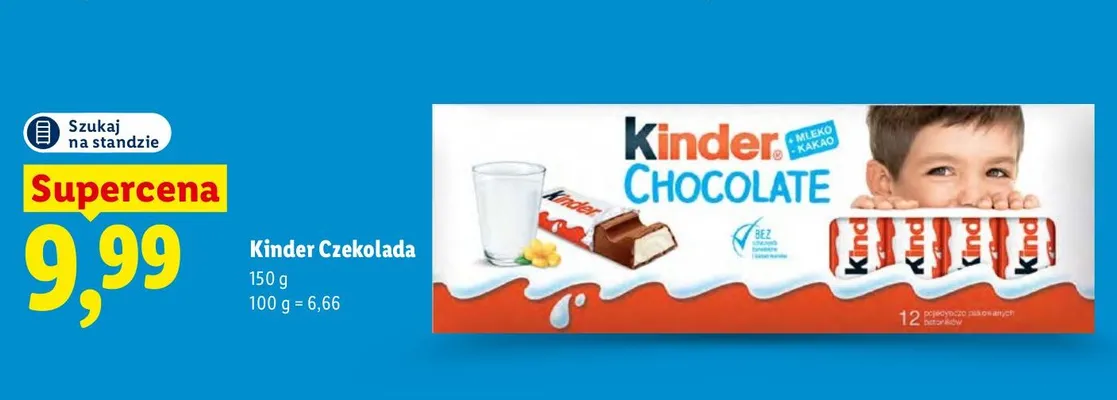 Czekolada Kinder Chocolate promocja w Lidl