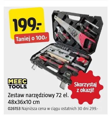 Zestaw narzędziowy MEEC TOOLS 72 el. 48x36x10cm promocja w Jula
