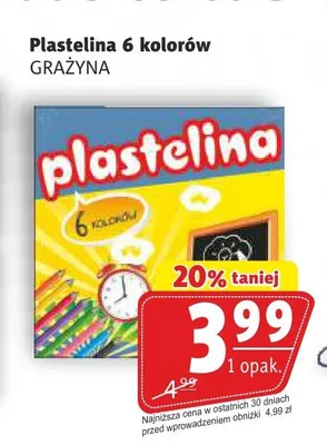 Plastelina 6 kolorów Grażyna promocja w Prim Market