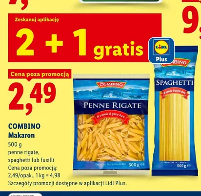 Makaron Combino Penne Rigate promocja w Lidl