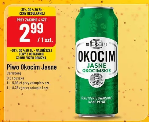 Piwo Okocim Jasne promocja w POLOmarket