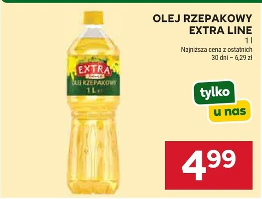 Olej rzepakowy Extra Line promocja w Stokrotka