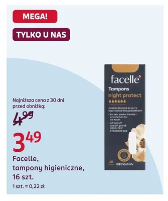 Tampony higieniczne Facelle promocja w Rossmann