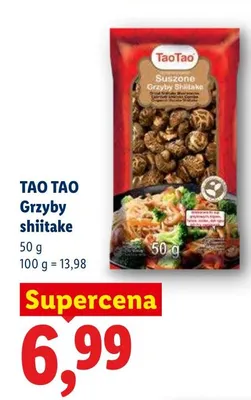 Grzyby shiitake suszone Tao Tao promocja w Lidl