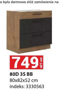 Szafka kuchenna 80D 3S BB promocja w Merkury Market