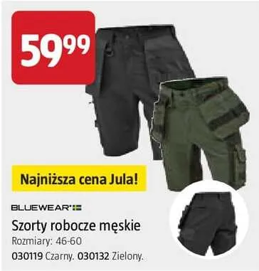 Szorty robocze męskie Bluewear czarne rozmiary 46-60 promocja w Jula