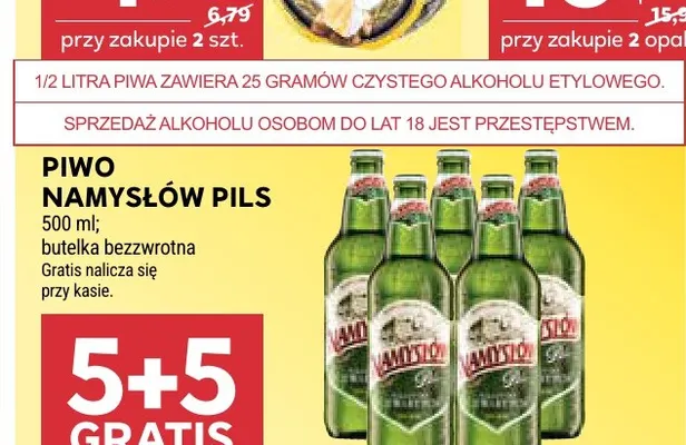 Piwo Namysłów Pils promocja w Stokrotka