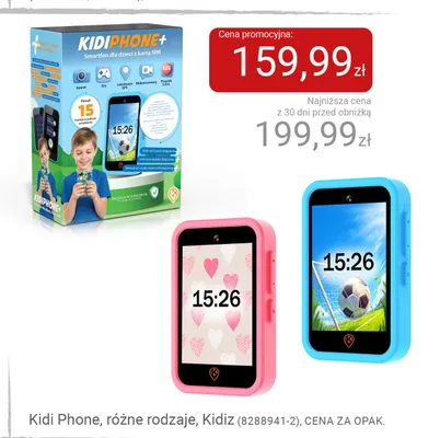 Smartfon dla dzieci Kidiz Kidi Phone różowy promocja w Smyk